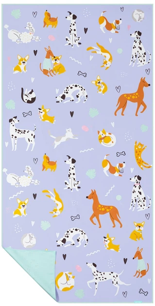 Ręcznik Spokey KIDDY 943518 szybkoschnący 80 x 160 cm śliczne psy i koty (5905339435187) - obraz 1
