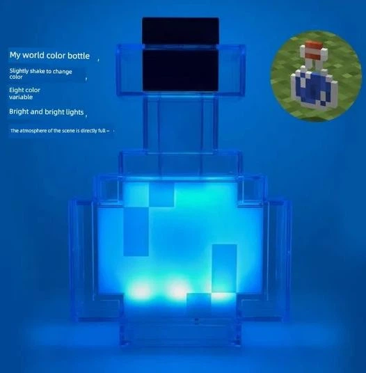 LED Нічник з Minecraft (Майнкрафт) "Пляшка з зіллям" 15 кольорів USB - зображення 12