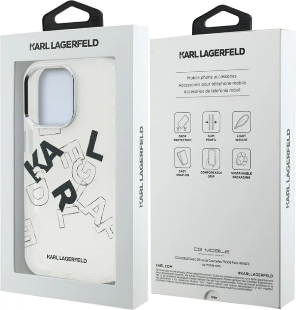 Панель Karl Lagerfeld IML Sketched Graphic для Apple iPhone 16 Pro Max Transparent (KLHCP16XHMLGFCH) - зображення 7