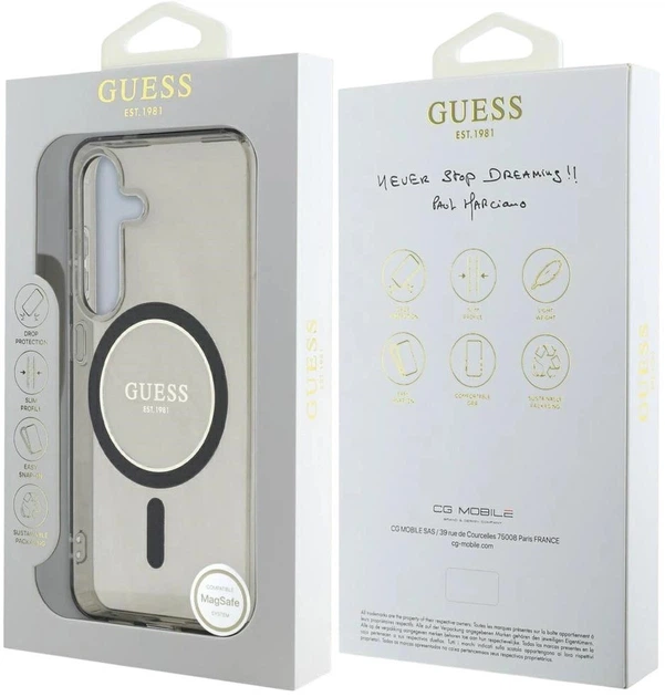 Панель Guess Glitter Circle Classic Logo MagSafe для Samsung Galaxy S25 Black (3666339449759) - зображення 8