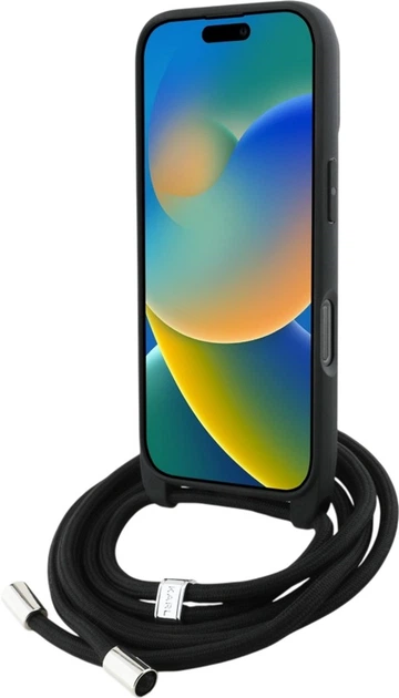 Панель Karl Lagerfeld Crossbody Grained Pattern & Logo для Apple iPhone 16 Black (KLHCP16SPGGRMPCK) - зображення 4