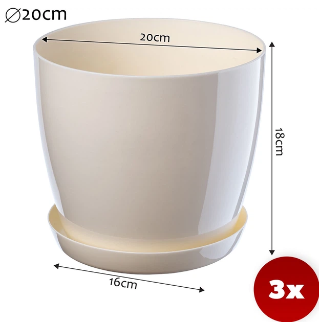 Квітковий горщик з підставкою Kadax Agen K8139 3 шт - зображення 2