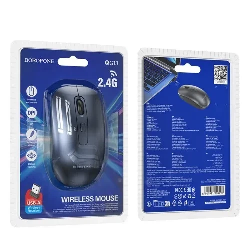 Бездротова оптична миша BOROFONE BG13 Winner 2.4G business wireless mouse чорна - Фото 1 Бездротова оптична миша BOROFONE BG13 Winner 2.4G business wireless mouse чорна - изображение 1