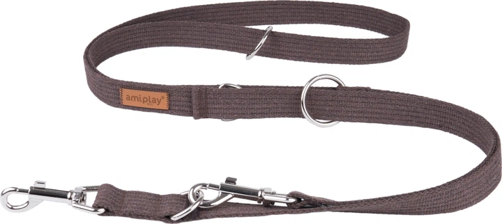 Регульований повідець Amiplay Cotton 6 в 1 S 100 - 200 см Коричневий (5907563222922) - зображення 1