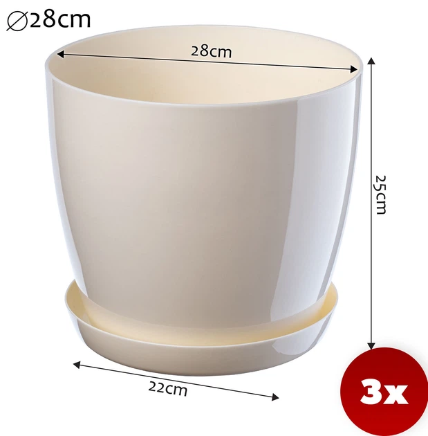 Квітковий горщик з підставкою Kadax Agen K8141 3 шт - зображення 2