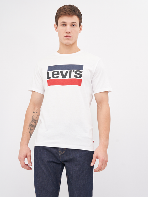 Акція на Футболка бавовняна довга чоловіча Levi\'s Sportswear Graphic 39636-0000 2XL White від Rozetka