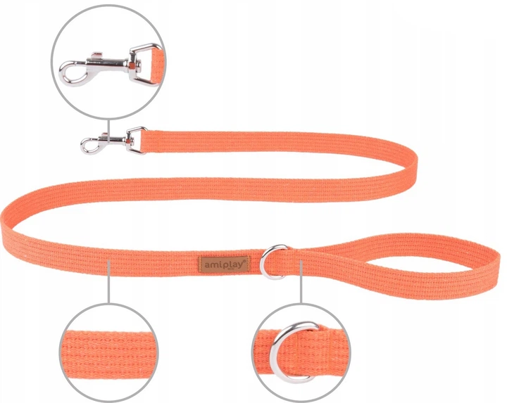 Повідець Amiplay Cotton XL 140 см Помаранчевий (5907563231955) - зображення 2