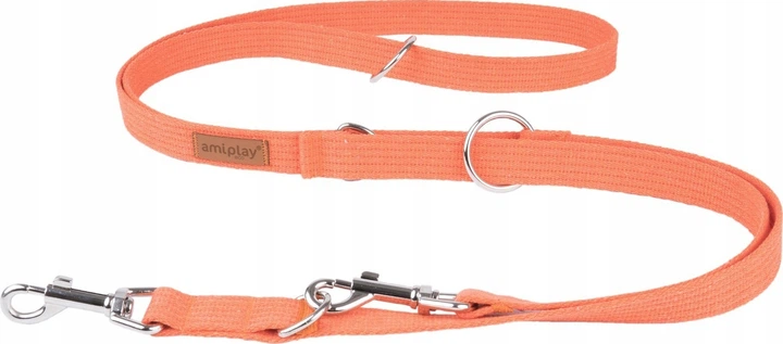 Регульований повідець Amiplay Cotton 6 в 1 L 100 - 200 см Помаранчевий (5907563232020) - зображення 1