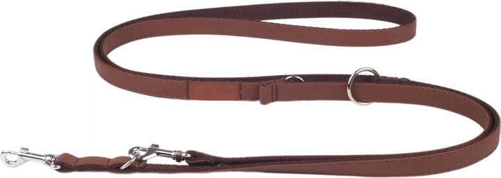 Smycz regulowana Amiplay New York 6 w 1 S 100 - 200 cm Brązowa (5907563253360) - obraz 1