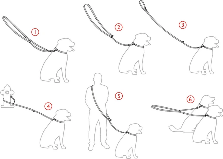 Smycz regulowana Amiplay Denim 6 w 1 S 100 - 200 cm Granatowa (5907563271418) - obraz 3