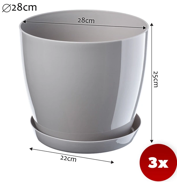 Квітковий горщик з підставкою Kadax Agen K8136 3 шт - зображення 2