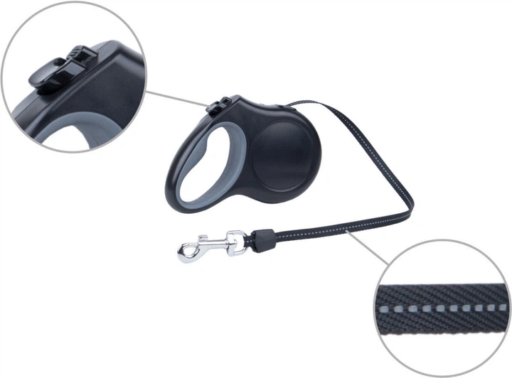 Smycz automatyczna Amiplay Infini z obudową New York S 3 m Biała (5907563271791) - obraz 4