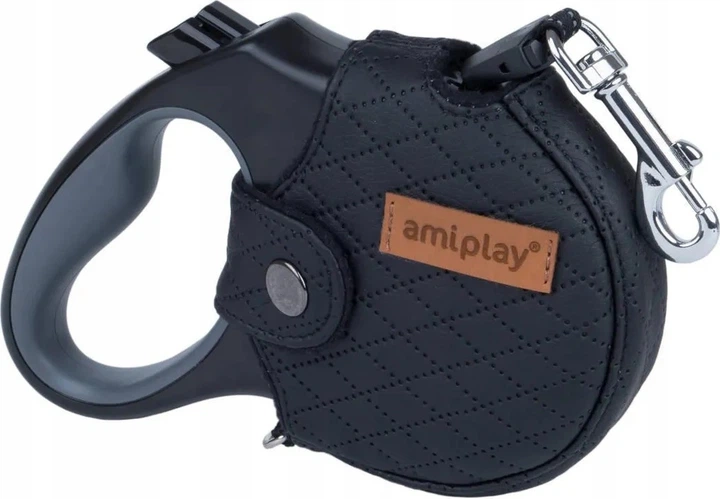 Smycz automatyczna Amiplay Infini z obudową New York XL 5 m Czarna (5907563271920) - obraz 1