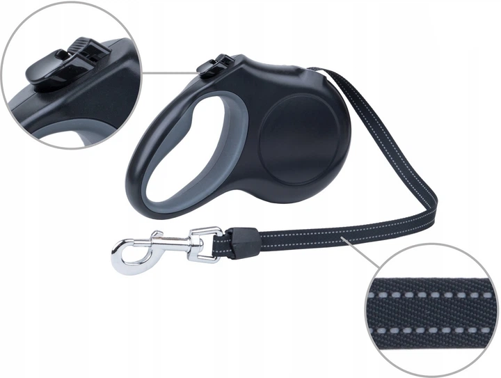 Smycz automatyczna Amiplay Infini z obudową New York XL 5 m Czarna (5907563271920) - obraz 4