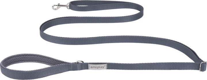 Регульований повідець Amiplay Samba Easy Fix L 160 - 300 см сірий (5907563277892) - зображення 1