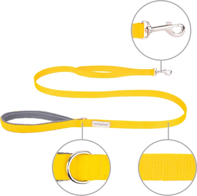 Повідець Amiplay Samba XL 150 см жовтий (5907563277762) - зображення 2