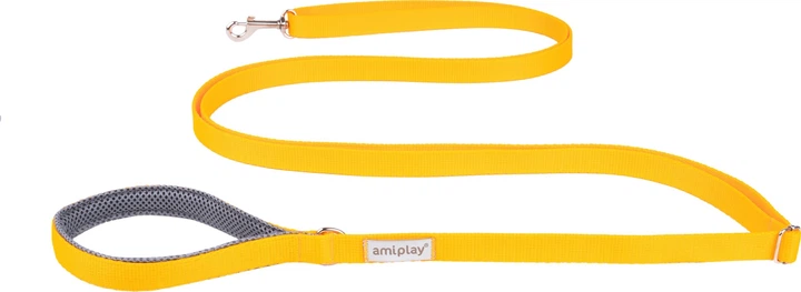 Регульований повідець Amiplay Samba Easy Fix L 160 - 300 см Жовтий (5907563277946) - зображення 1