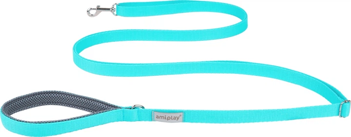 Регульований повідець Amiplay Samba Easy Fix XL 160 - 300 см Бірюзовий (5907563277960) - зображення 1