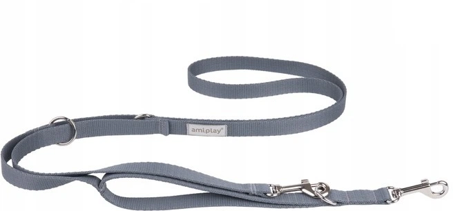 Регульований повідець Amiplay Samba 7 в 1 XL 100 - 200 см Сірий (5907563278196) - зображення 1