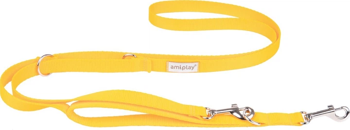 Регульований повідець Amiplay Samba 7 в 1 XL 100 - 200 см Жовтий (5907563278240) - зображення 1
