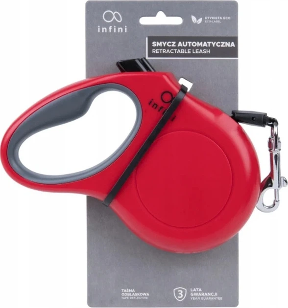 Автоматичний повідець Amiplay Infini Freedom M 5 м Червоний (5907563279506) - зображення 1