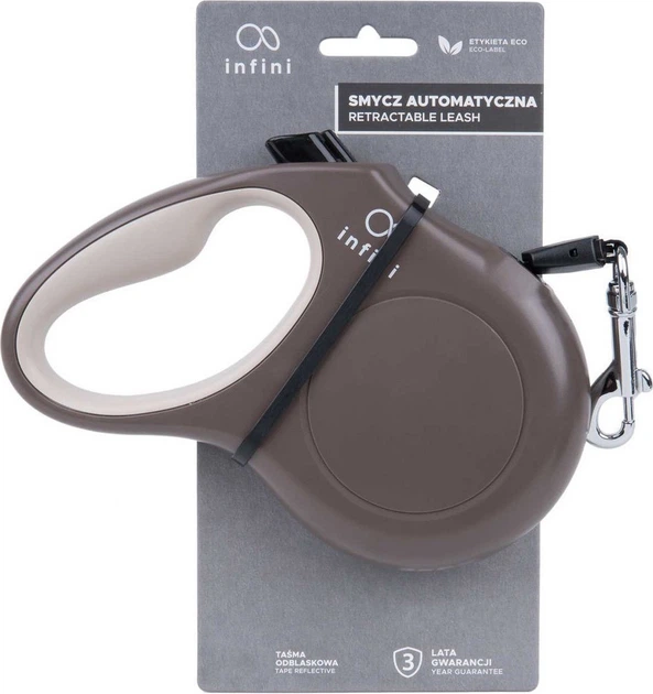Smycz automatyczna Amiplay Infini Freedom S 3 m Brązowa (5907563279469) - obraz 3