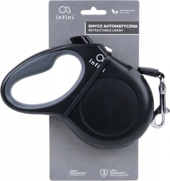 Автоматичний повідець Amiplay Infini Freedom L 5 м Чорний (5907563279537) - зображення 3