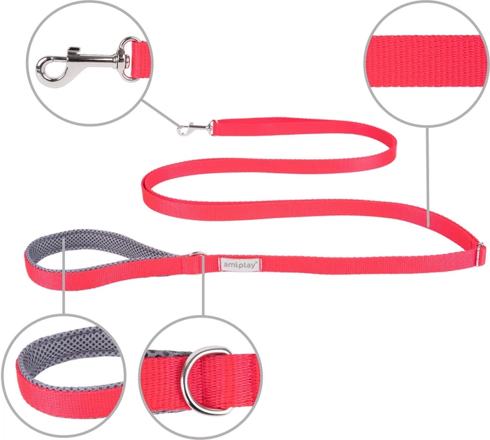 Smycz regulowana Amiplay Samba Easy Fix XL 160 - 300 cm Czerwona (5907563280014) - obraz 2