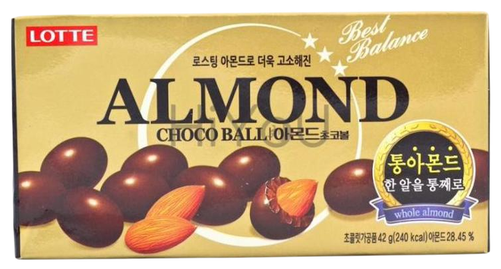 Миндаль Almond Choco Ball в молочном шоколаде LOTTE 42г - Фото 1 Миндаль Almond Choco Ball в молочном шоколаде LOTTE 42г - изображение 1