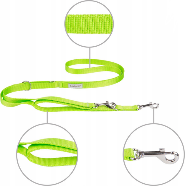 Регульований повідець Amiplay Samba 8 в 1 L 200 - 400 см Зелений (5907563301504) - зображення 2