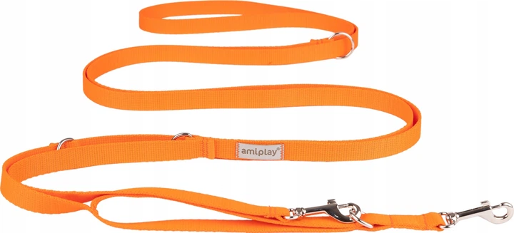 Регульований повідець Amiplay Samba 8 в 1 L 200 - 400 см Помаранчевий (5907563301528) - зображення 1
