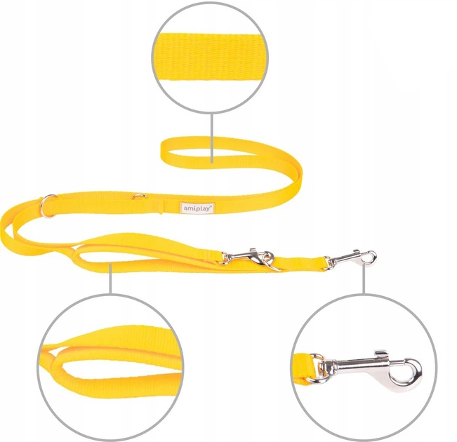 Регульований повідець Amiplay Samba 8 в 1 L 200 - 400 см Жовтий (5907563301535) - зображення 2