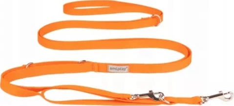 Регульований повідець Amiplay Samba 8 в 1 XL 200 - 400 см Помаранчевий (5907563301603) - зображення 1