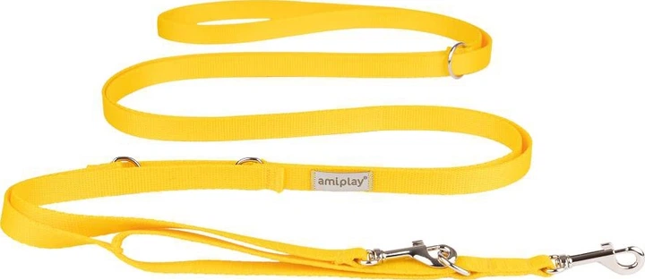 Регульований повідець Amiplay Samba 8 в 1 XL 200 - 400 см Жовтий (5907563301610) - зображення 1