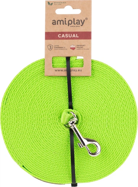 Тренувальний повідець Amiplay Samba S 10 м зелений (5907563301986) - зображення 2