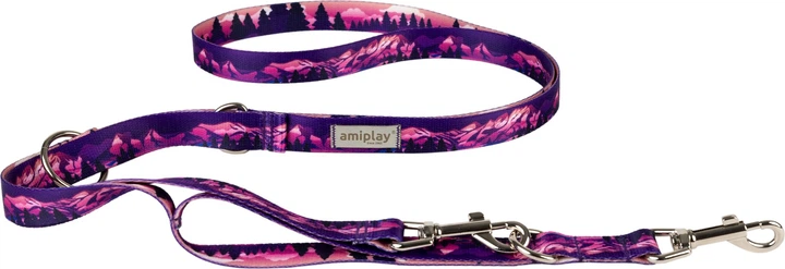 Smycz regulowana Amiplay BeNature 7 w 1 S 100 - 200 cm Mountains (5907563303737) - obraz 2