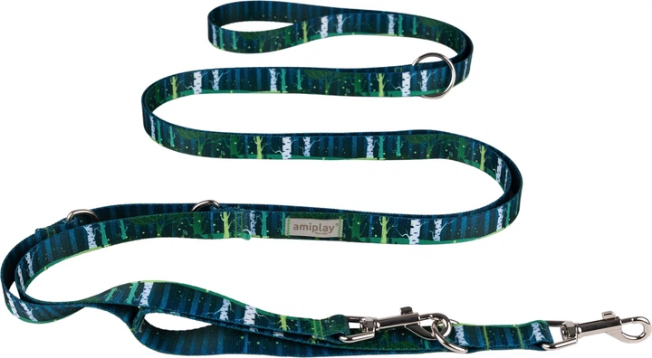 Регульований повідець Amiplay BeNature 8 в 1 XL 200 - 400 см Forest (5907563305984) - зображення 1