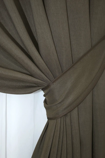 Комплект готових штор VR-Textil Ibiza № 1199ш Молочний шоколад 150х270 см 2 шт (33-0035) - зображення 5