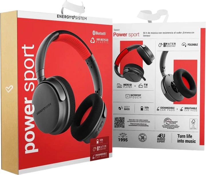 Навушники Energy Sistem Power Sport Black/Red (8432426458684) - зображення 4