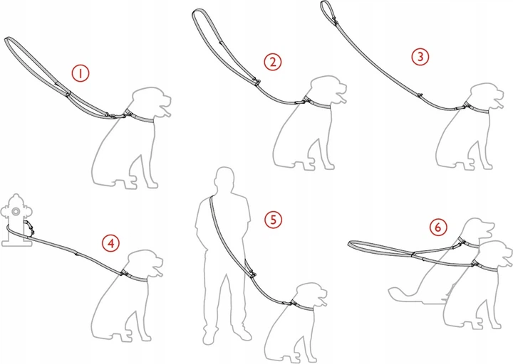 Регульований повідець Amiplay Popular 6 в 1 XL 100 - 200 см Смужки рожевий (5907563314450) - зображення 2