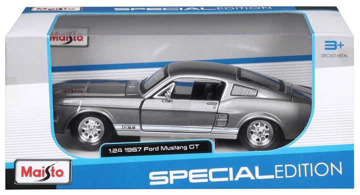 Metalowy model samochodu Maisto 1:24 1967 Ford Mustang GT 31260GY (90159312604) - obraz 1