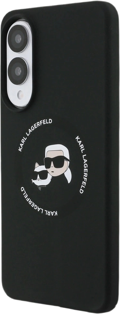 Панель Karl Lagerfeld Silicone Double Heads And Circle MagSafe для Samsung Galaxy S25 Edge Black (KLHMS25ESKCHTCK) - зображення 2