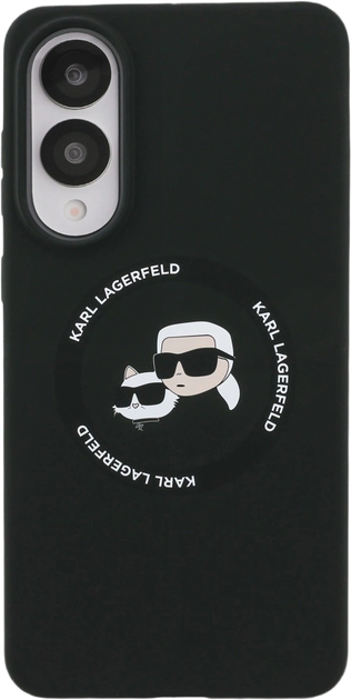 Панель Karl Lagerfeld Silicone Double Heads And Circle MagSafe для Samsung Galaxy S25 Edge Black (KLHMS25ESKCHTCK) - зображення 3