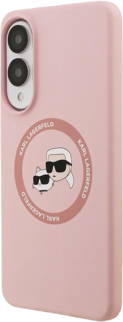Панель Karl Lagerfeld Silicone Double Heads And Circle MagSafe для Samsung Galaxy S25 Edge Pink (KLHMS25ESKCHTCP) - зображення 2