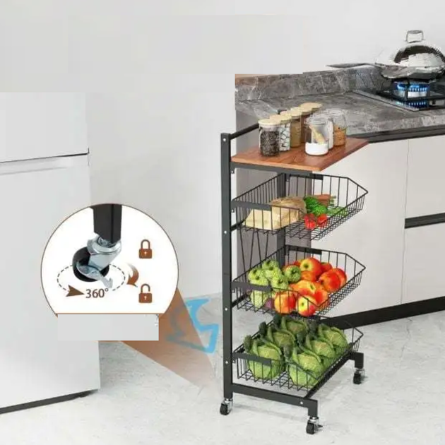 Стеллаж Costway Vroda мобильный в стиле Loft - изображение 7