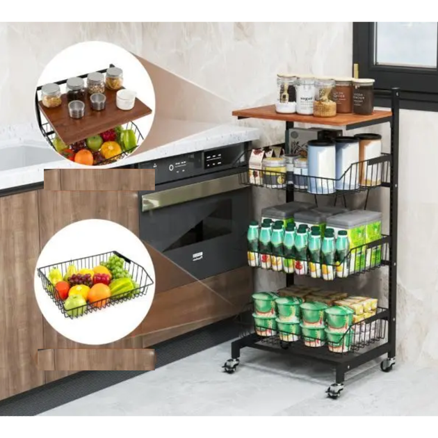 Стеллаж Costway Vroda мобильный в стиле Loft - изображение 8