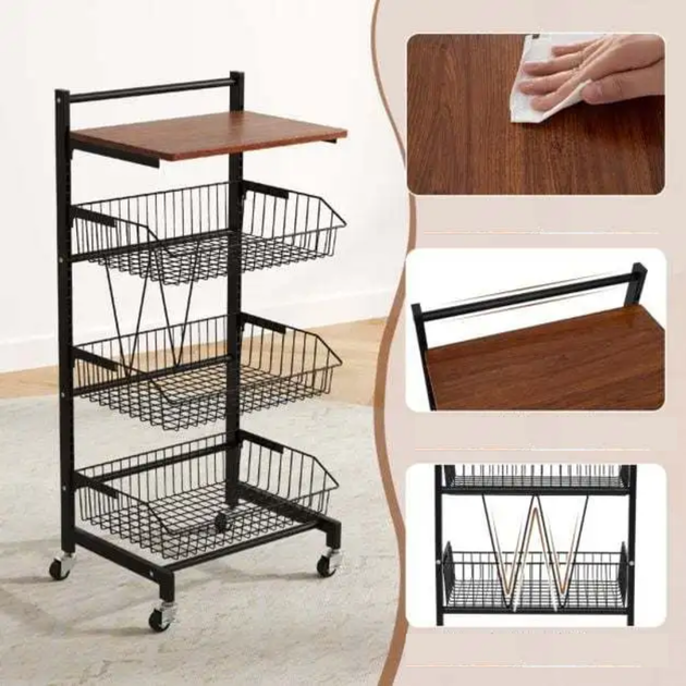 Стеллаж Costway Vroda мобильный в стиле Loft - изображение 9