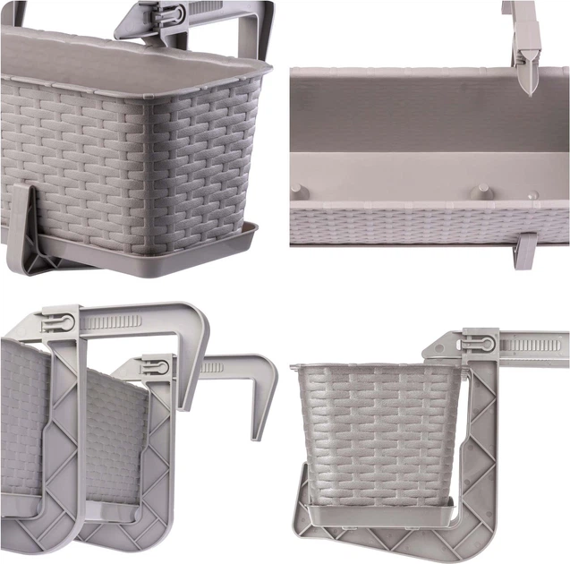 Балконний горщик з ручками Kadax Castro K8206 4 шт. Карамель - зображення 5