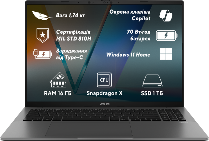 Ноутбук ASUS Vivobook S16 S3607QA-PL006W (90NB16C2-M000P0) Matte