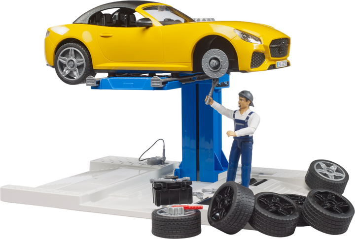 Zestaw zabawkowy Bruder Warsztat samochodowy Roadster z figurką i akcesoriami 62112_2 (4001702621124) - obraz 5